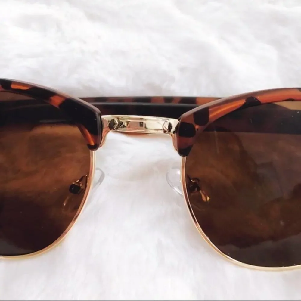 Harris Print & Gold Horn Rimmed Sunglasses